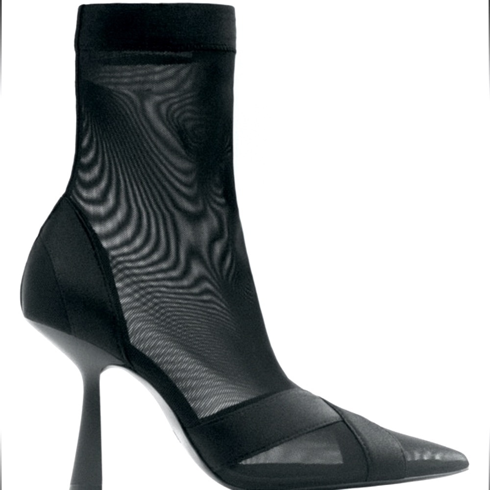 ZARA Hosiery Look Heeled Ankle Boots